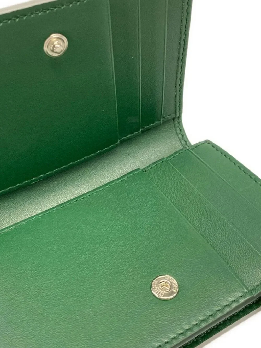 GUCCI Yuko Higuchi 860650 Light gray Dark Green Multi Leather - Bifold Wallet - Picture 10 of 11
